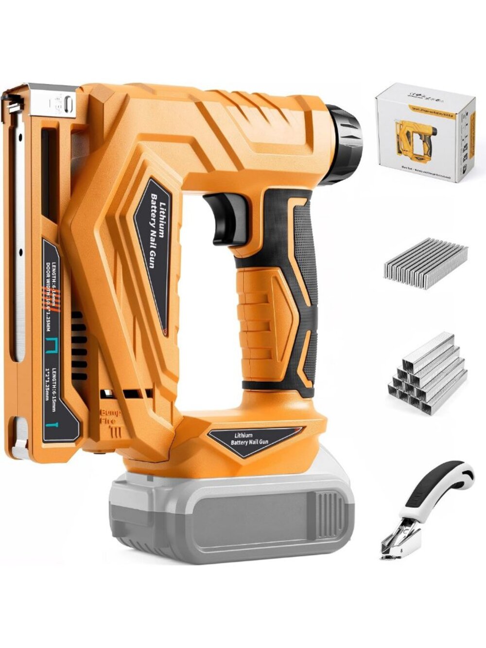 Versatile 3-in-1 Cordless Staple Gun & Brad Nailer for DIY Projects, Battery